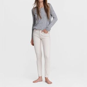 rag & bone Women’s White Mid-Rise Skinny fit Boyfriend Jeans
